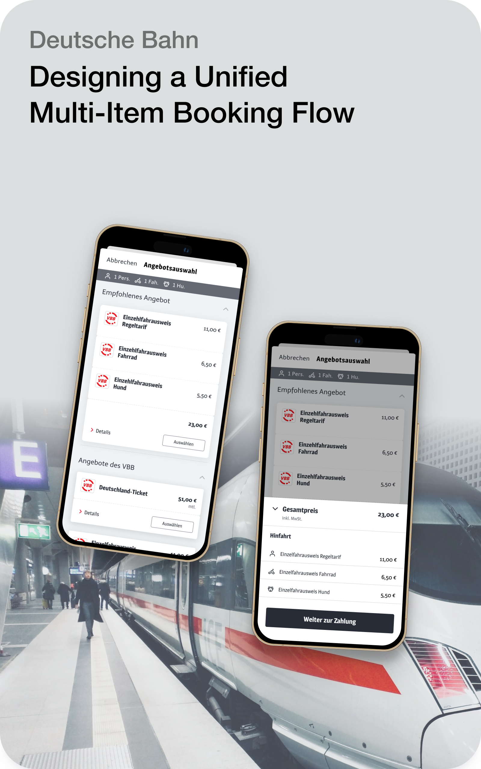 Deutsche Bahn — designing a unified multi-item booking flow