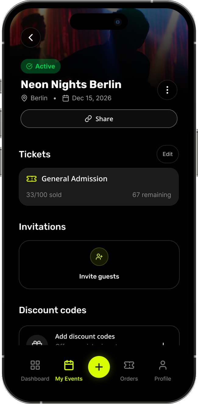 Redesigned event management hub
